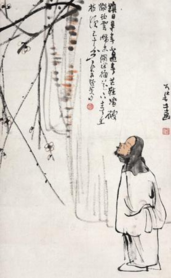 Scholar and Plum Blossom by Li Keran