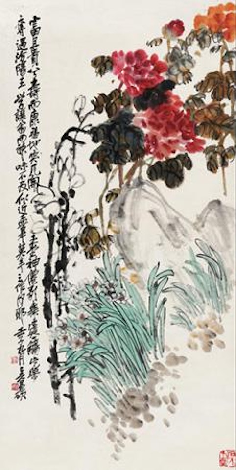 Flora and Rocks by Wu Changshuo