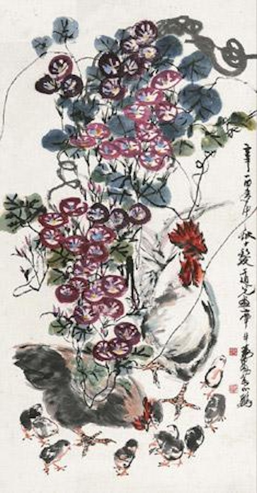 Morning Glory and Rooster by Cheng Shifa