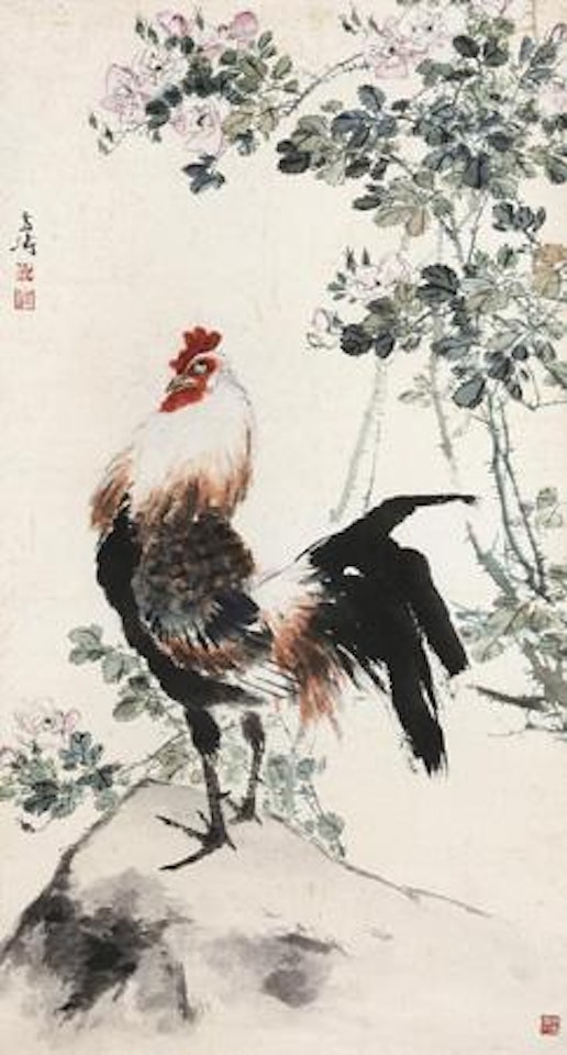 Rose and Rooster by Wang Xuetao