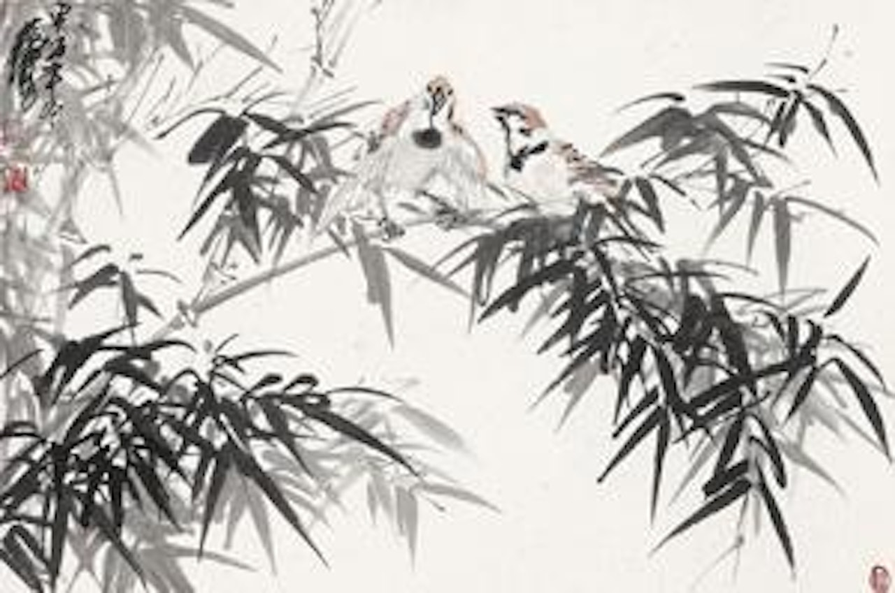 Sparrow and Bamboo by Huang Zhou