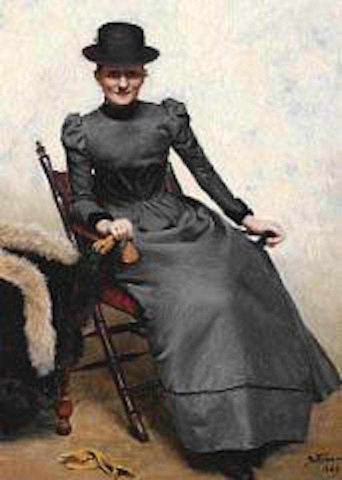 Portrait of an elegant woman by Paul Fischer
