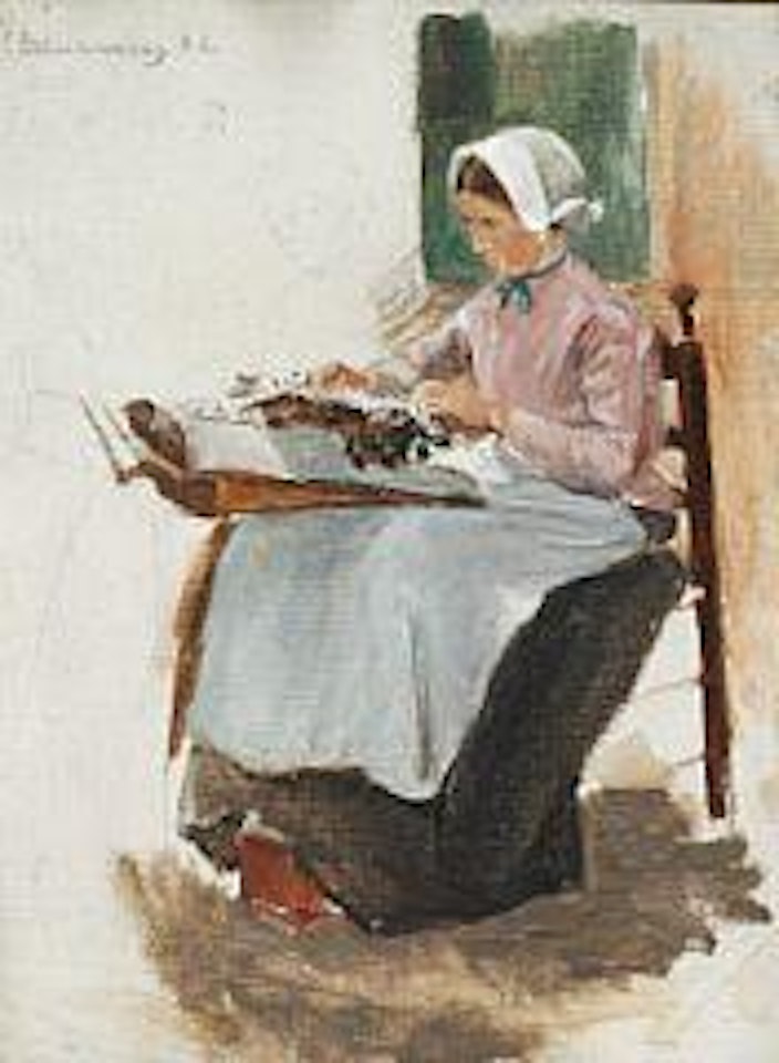 A lace maker. Study by Max Liebermann