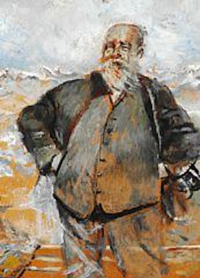 Self-portrait on a windy day near the sea by Christian Krohg