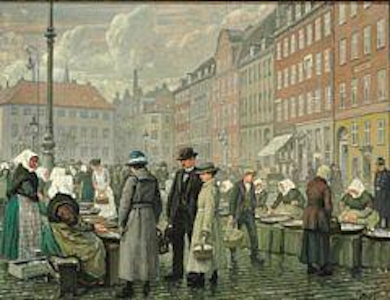 Fish for sale at Gl. Strand in Copenhagen by Paul Fischer