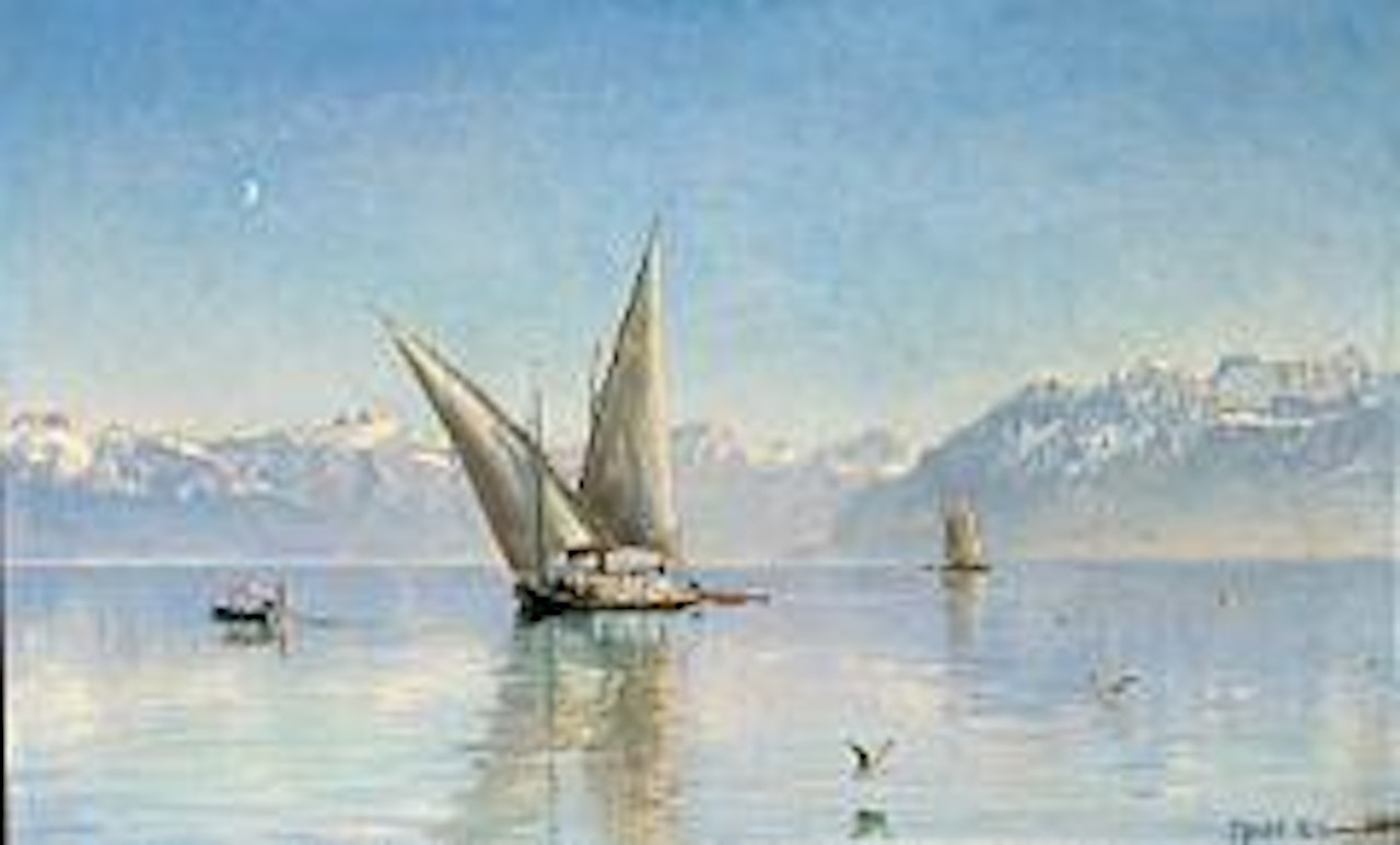 Summer day at Lac Leman by Peder Mork Monsted