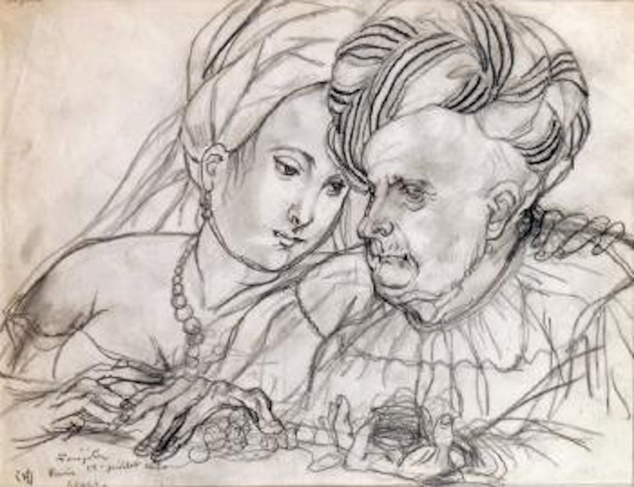 Le changeur et sa femme by Leonard Tsuguharu Foujita