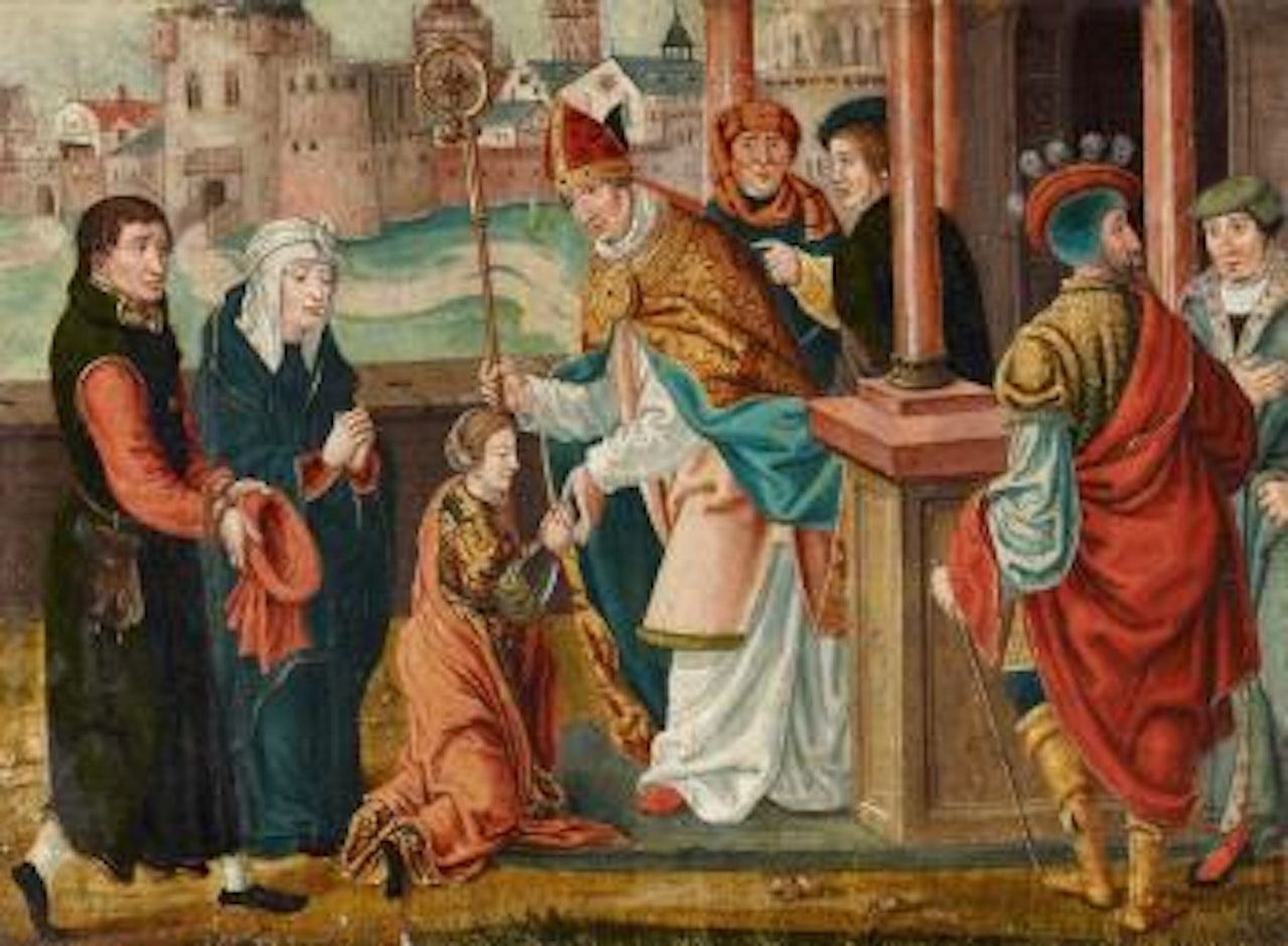 Two Scenes from the Life of Saint Barbara by German School