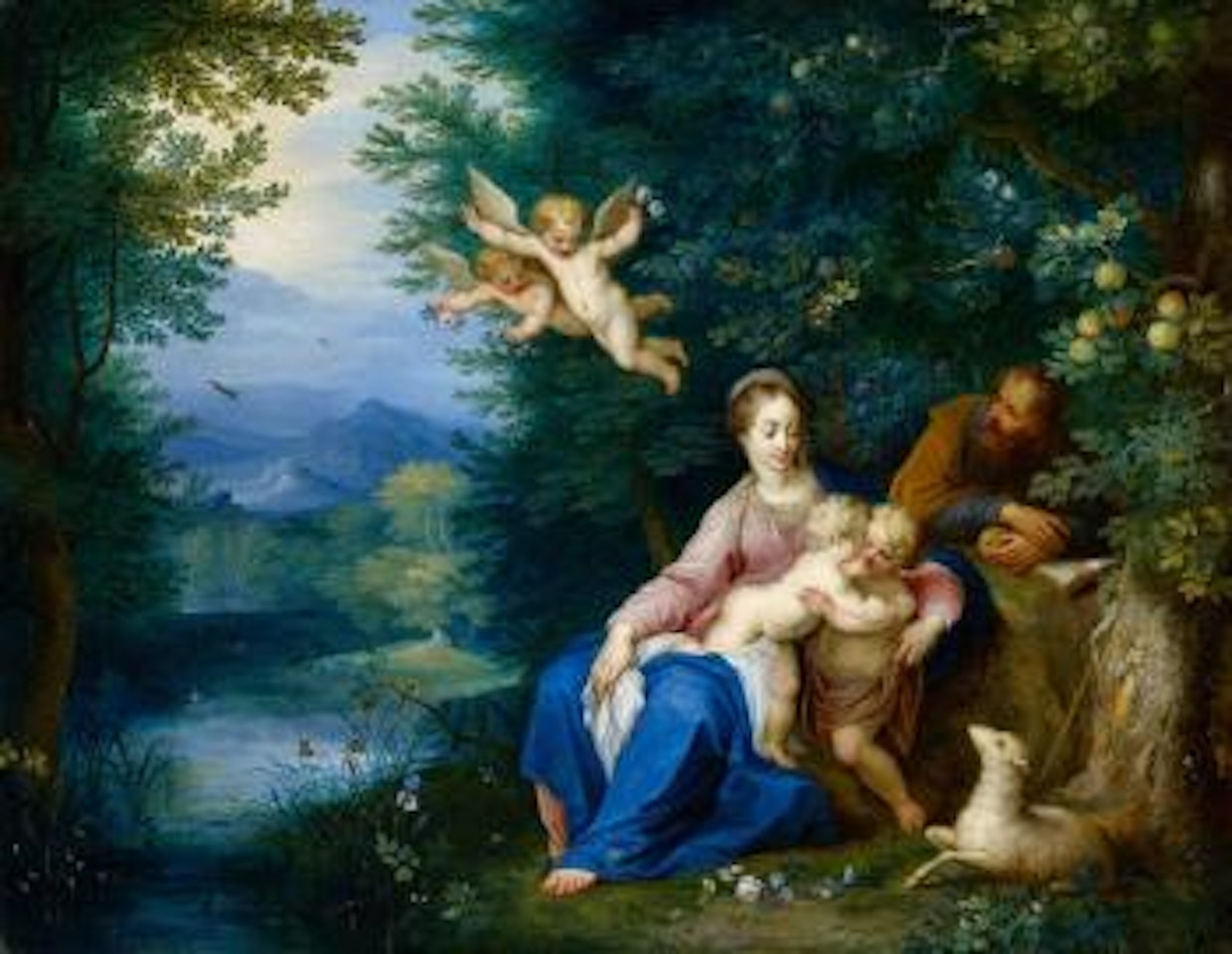 Landscape with the Holy Family by Karel Beschey