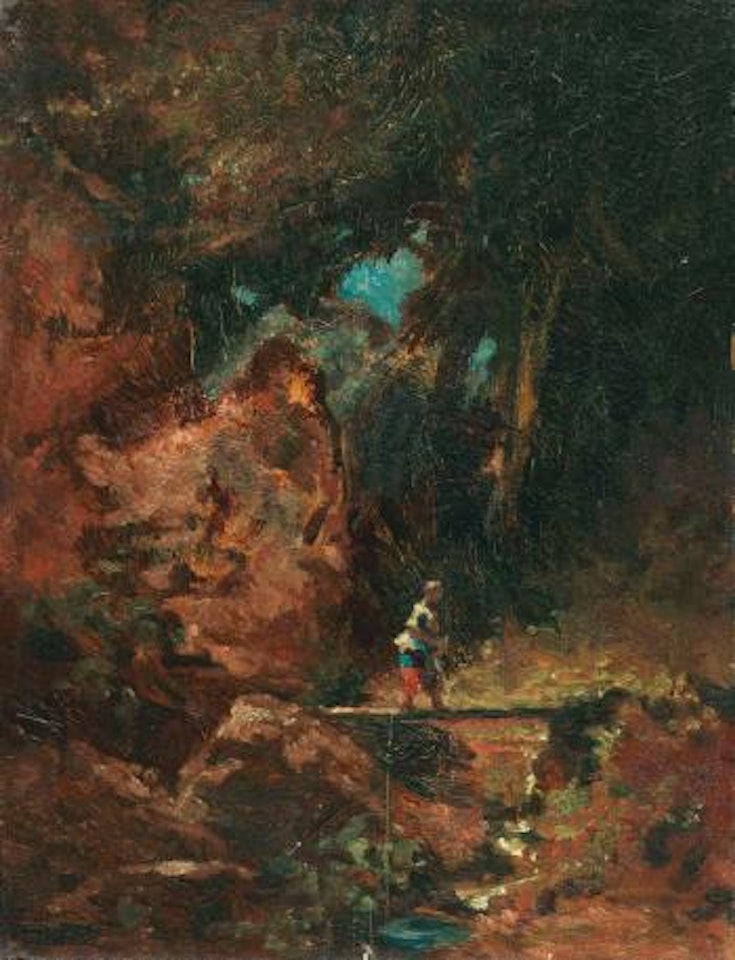 Die Sennerin auf dem Waldsteg by Carl Spitzweg