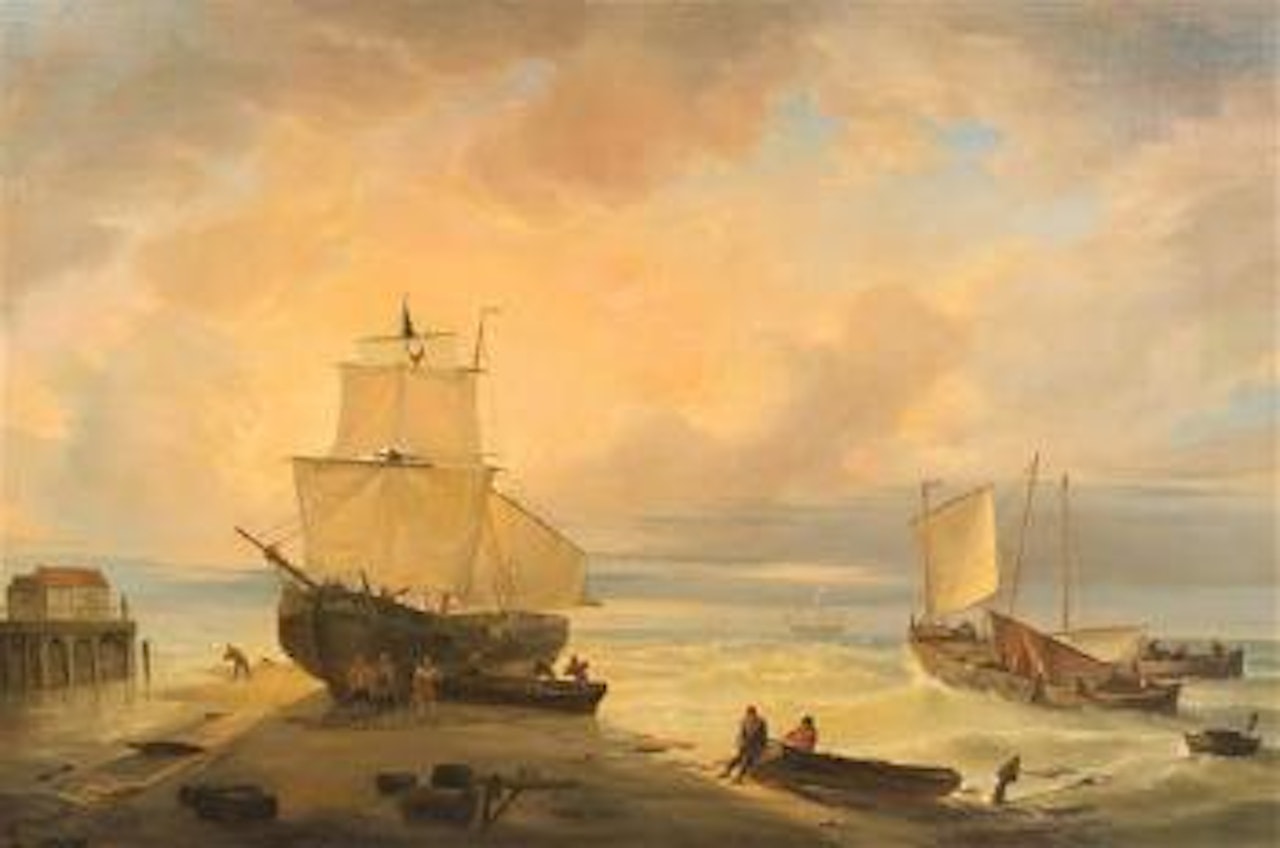 Harbor Scene by Eugène Joseph Verboeckhoven