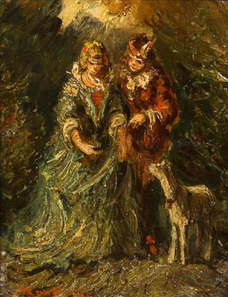 Courtship by Adolphe Monticelli
