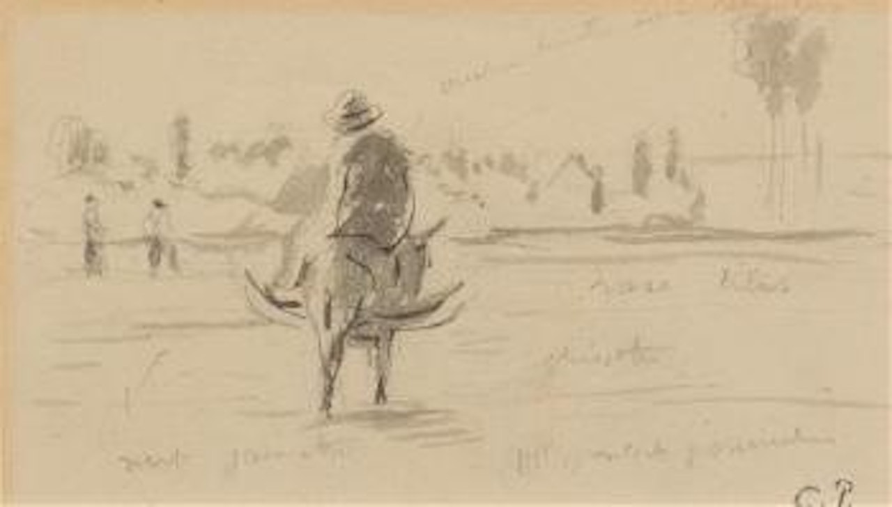 Untitled (Farmer on Steed) by Camille Pissarro