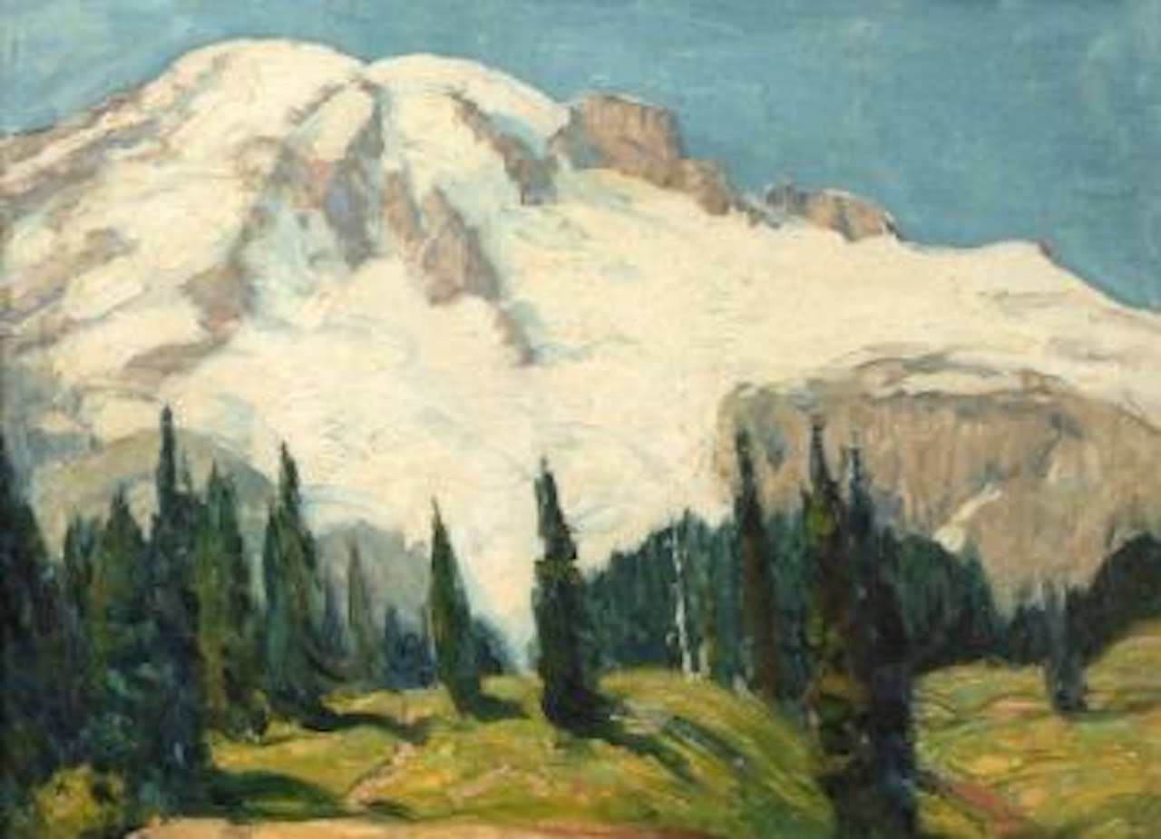 Cedars, Mt. Rainier by John Fabian Carlson