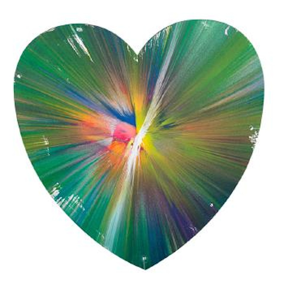 Heart Spin Painting by Damien Hirst