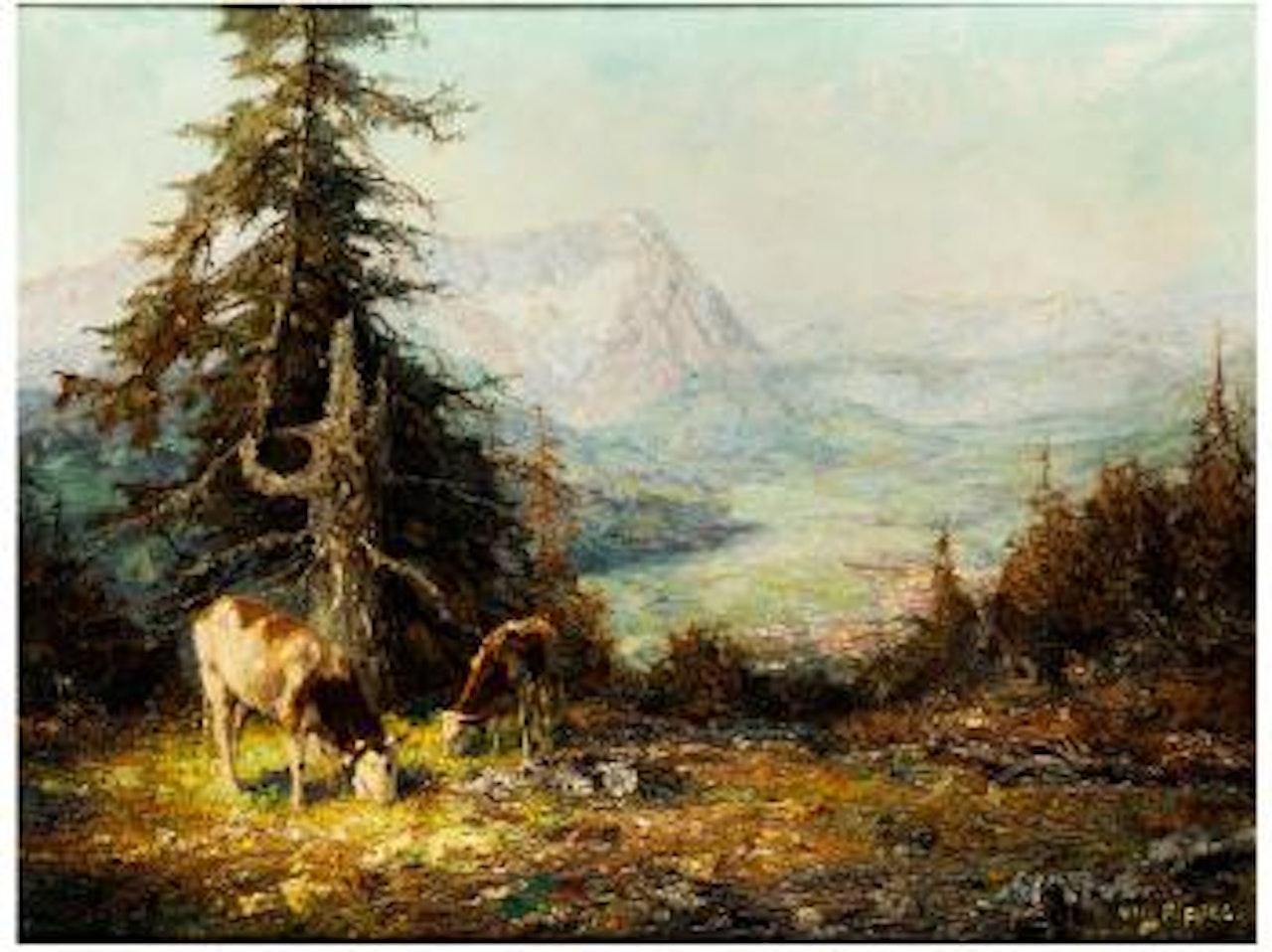 Blick vom Wank auf die Zugspitze mit Garmisch-Patenkirchen by Otto Pippel