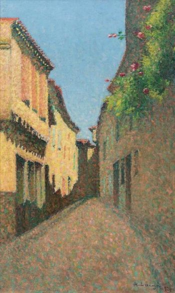 Ruelle au balcon fleuri à Alet-les-Bains by Achille Laugé