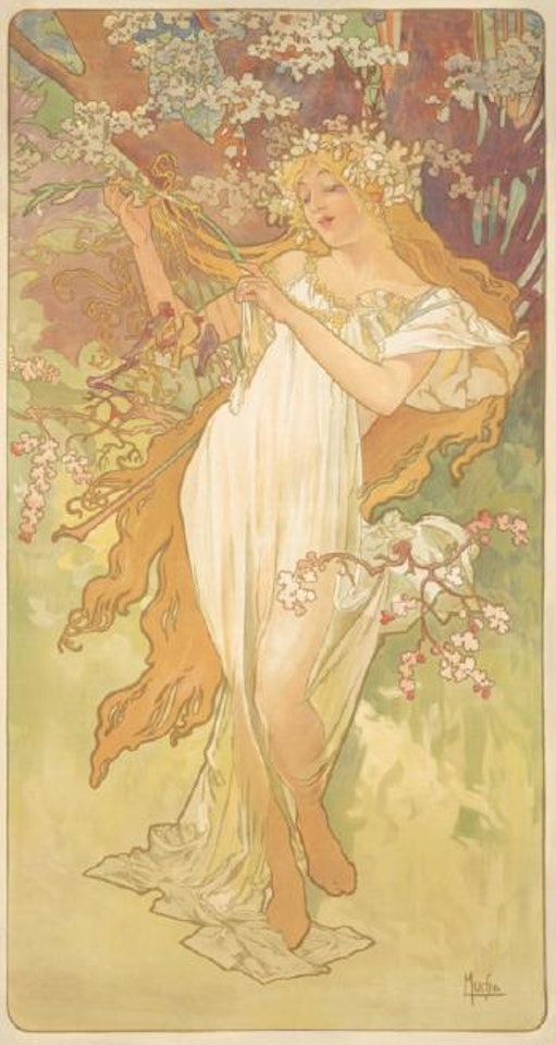 The Seasons / Spring by Alphonse Mucha