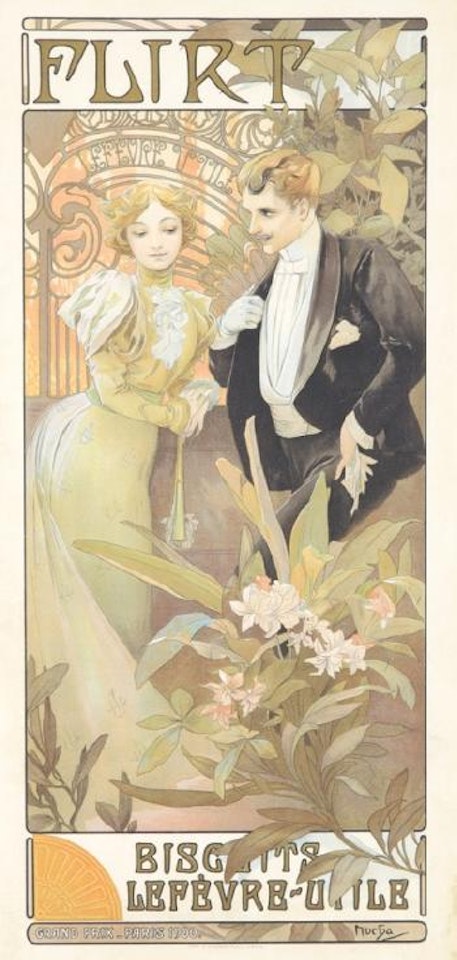 Flirt by Alphonse Mucha