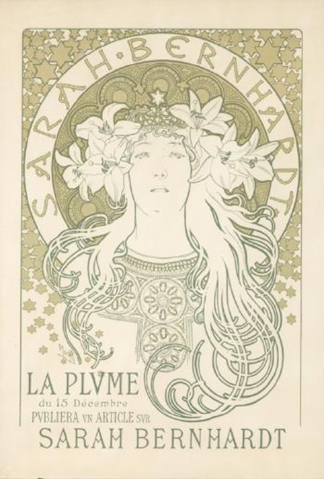 Sarah Bernhardt / La Plume by Alphonse Mucha