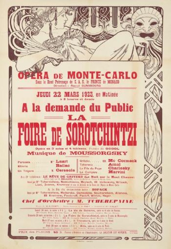 Opera de Monte-Carlo / Foire de Sorotchintzi by Alphonse Mucha