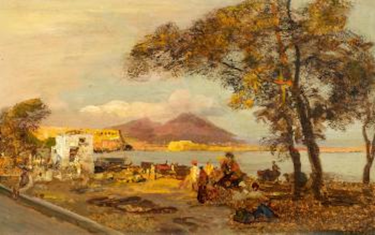 Fischerfamilien am Golf von Neapel by Oswald Achenbach
