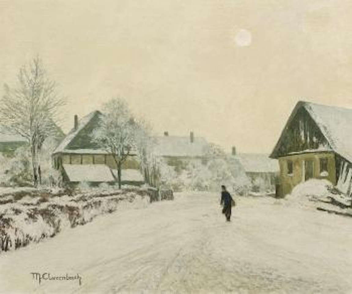 Dorfstrasse im Winter by Max Clarenbach