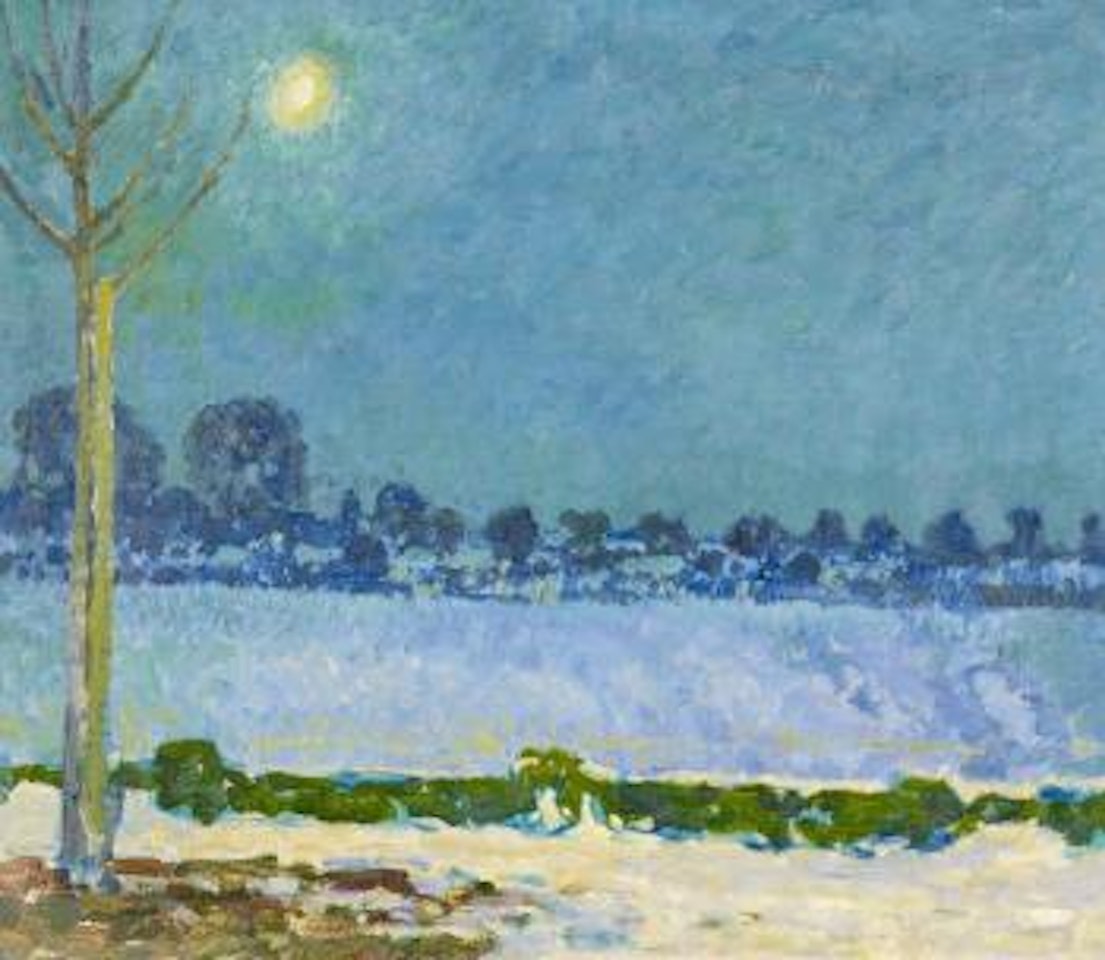 Winternacht über Schneefeldern by Max Clarenbach