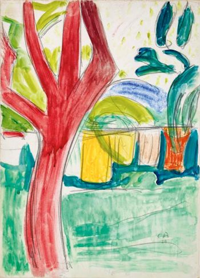 Der Obstgarten bei Cuno Amiets Ateliergebäude by Cuno Amiet