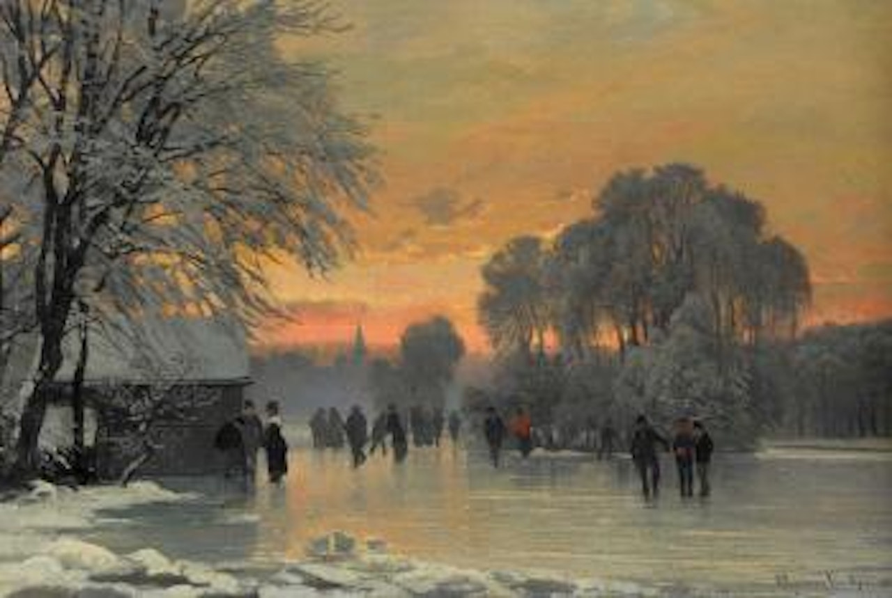 Eisvergnügen im Abendrot by Anders Andersen-Lundby