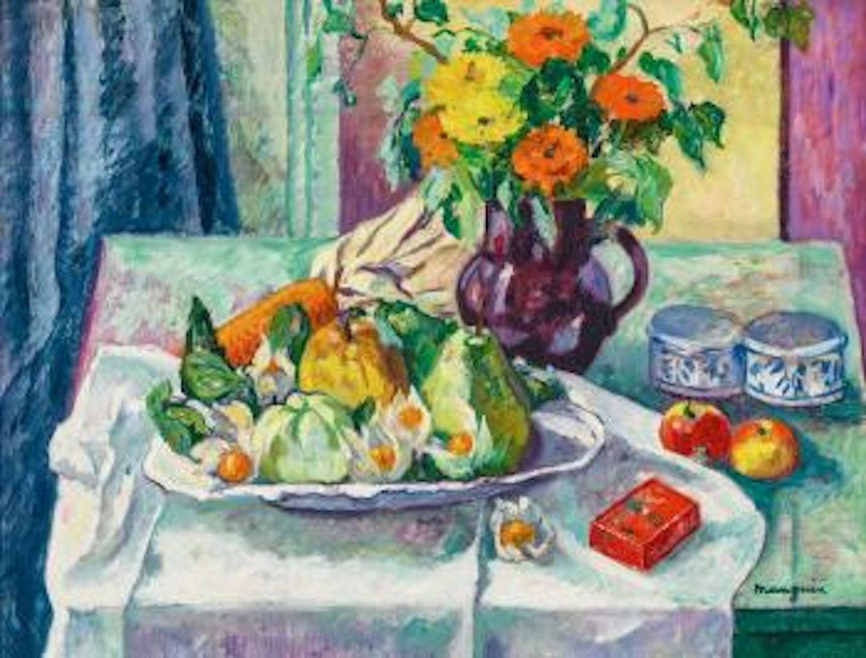 Le plat de fruits by Henri Manguin