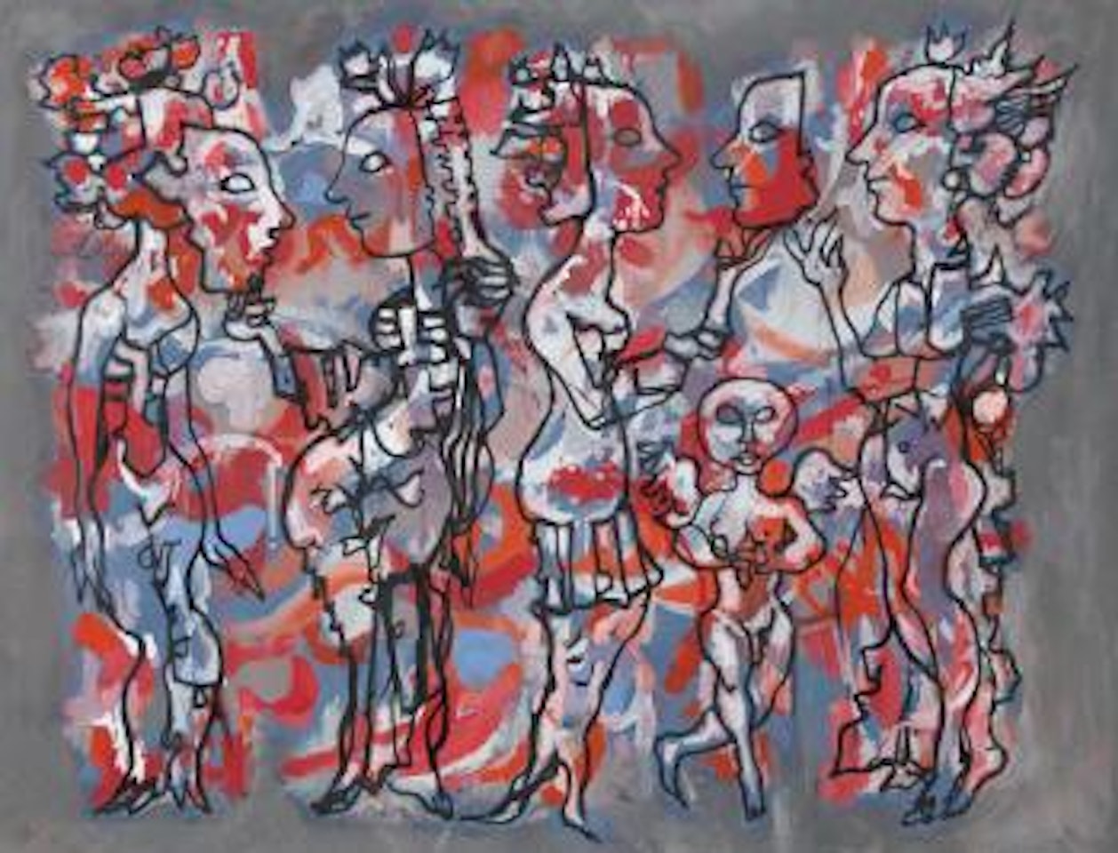 Figurengruppe aus der Serie 'Carnevales' by René Portocarrero