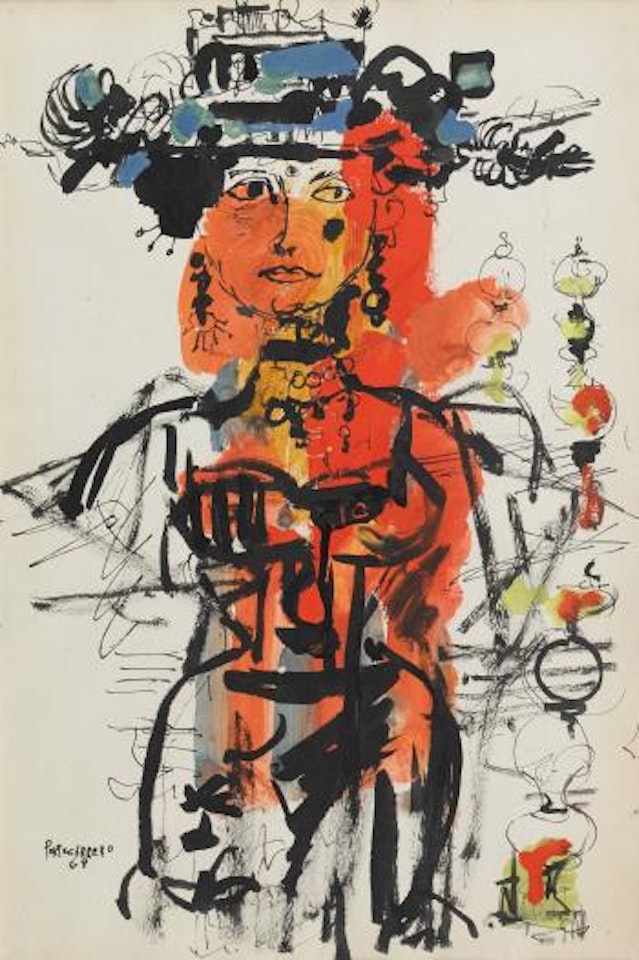 Flora mit Hut by René Portocarrero