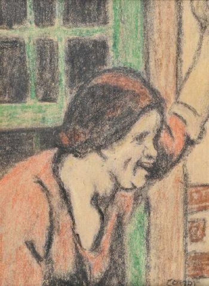 Girl at the window by William Conor
