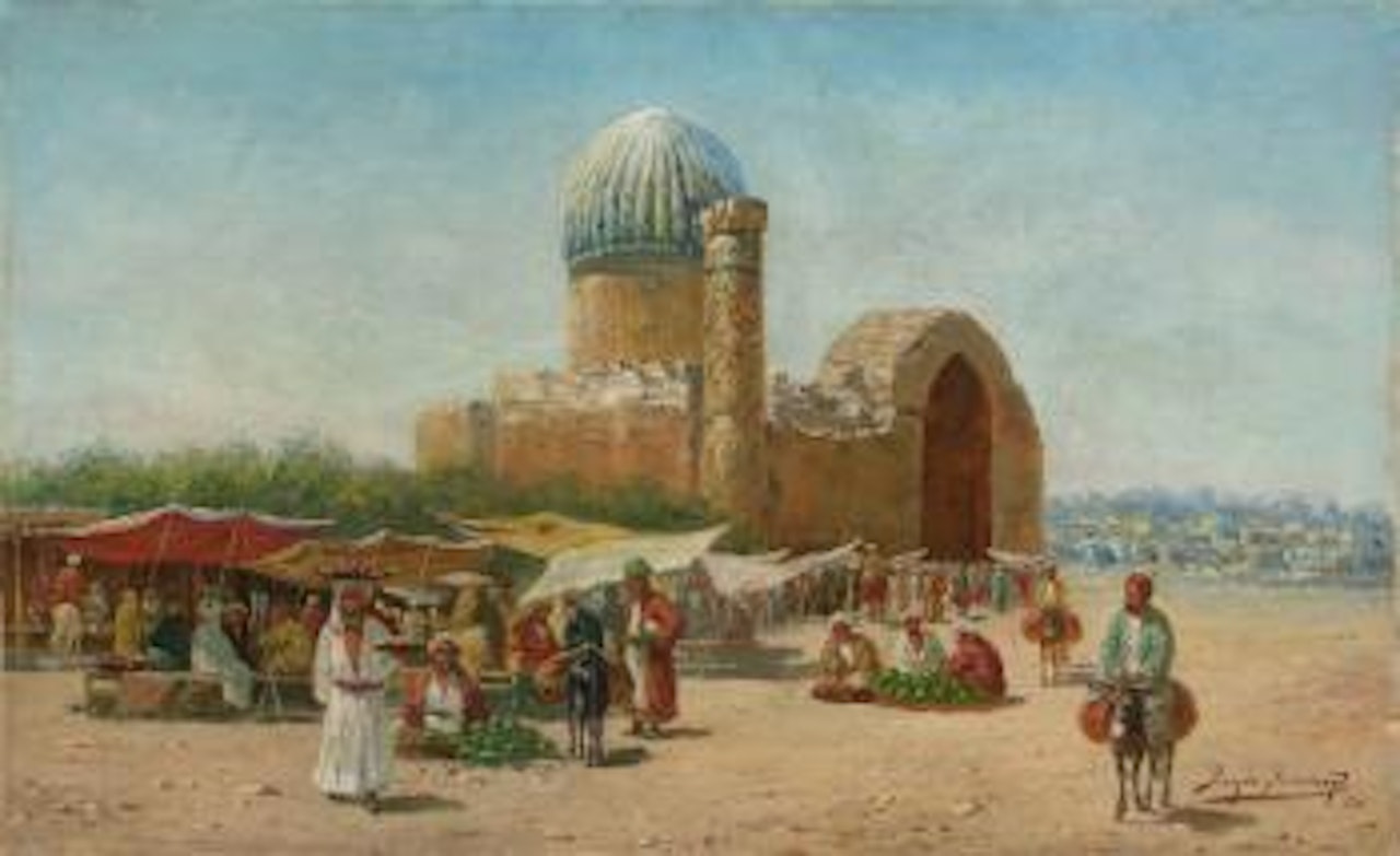 Market Place in Central Asia by Richard Karlovich Zommer