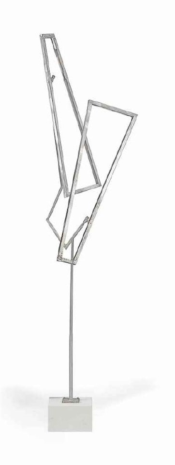 Open Trapezoids Excentric One Up One Down III by George Rickey
