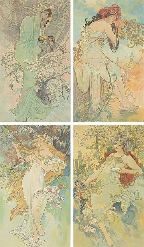 The Seasons by Alphonse Mucha