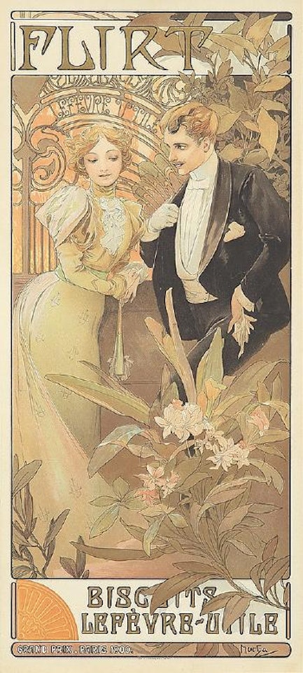 Flirt by Alphonse Mucha