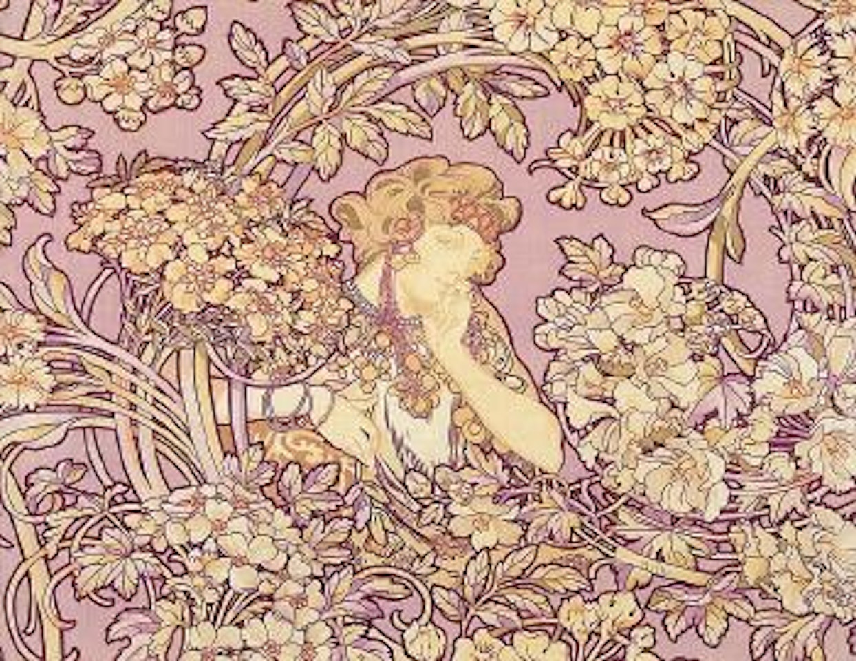 Femme Parmi Les Fleurs by Alphonse Mucha