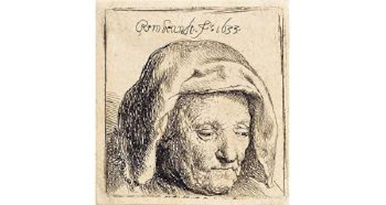 Rembrandts Mutter, niederblickend by Attributed to Rembrandt Harmensz van Rijn