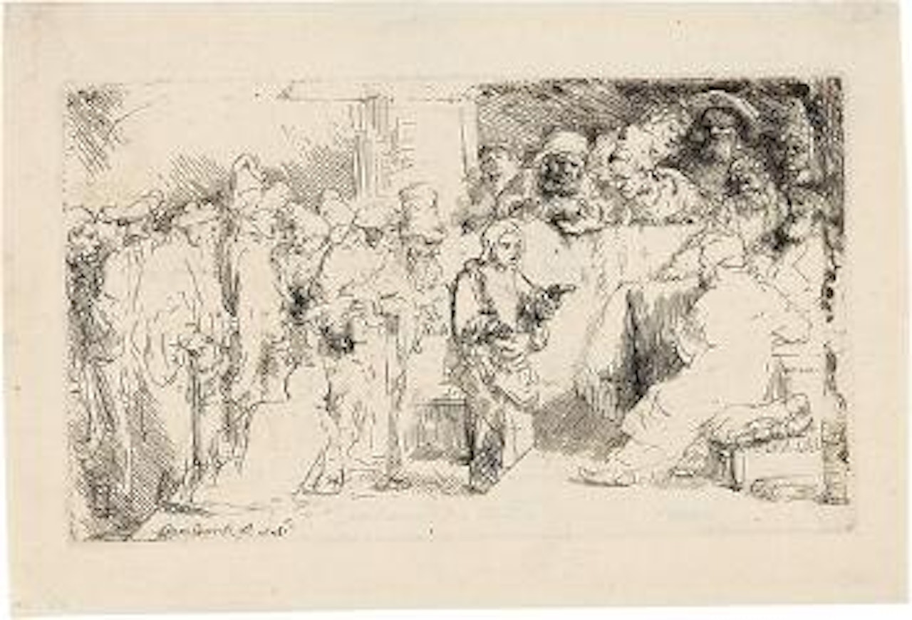 Der stehende Jesusknabe inmitten der Schriftgelehrten by Attributed to Rembrandt Harmensz van Rijn