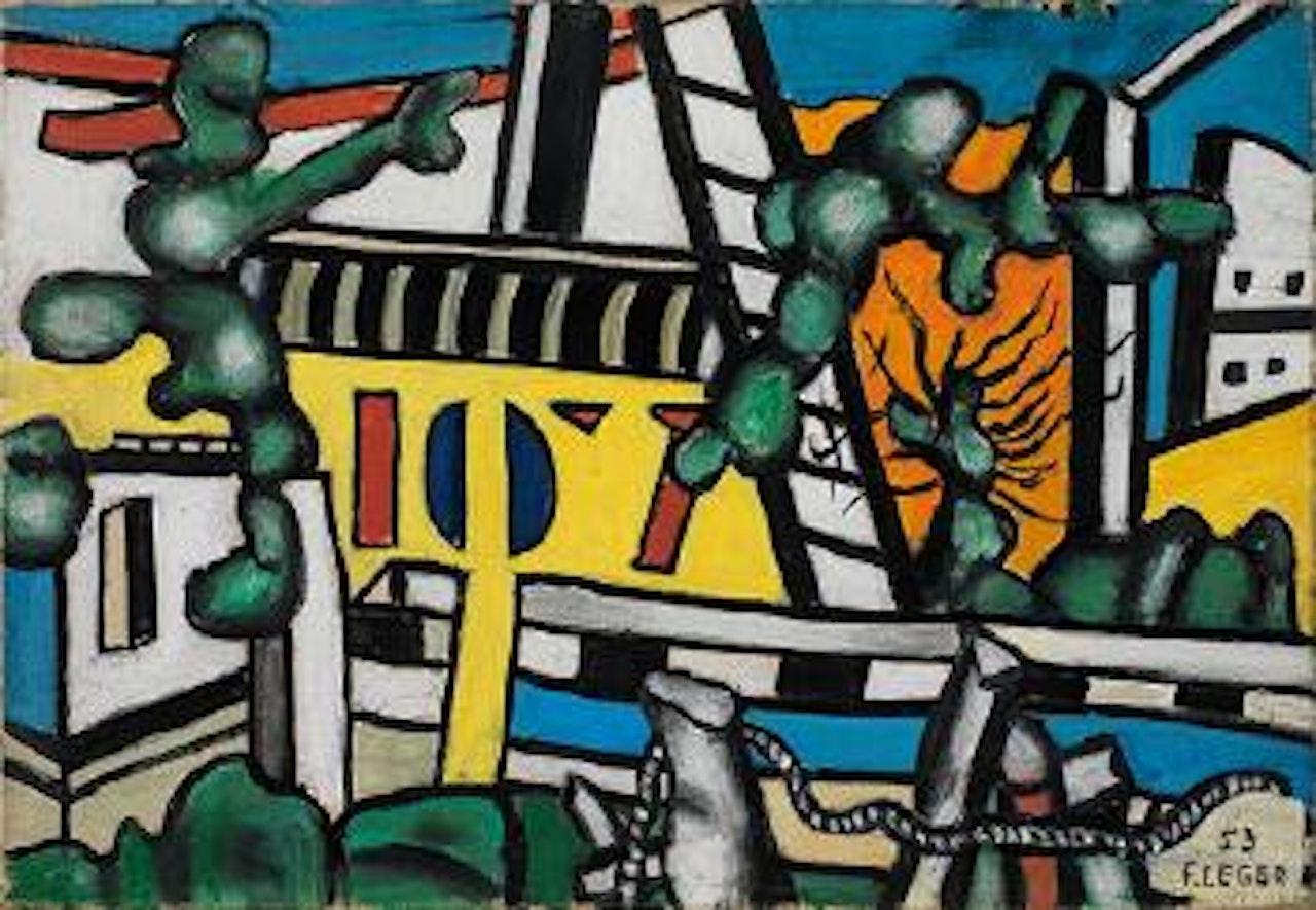 Les Lettres polychromes dans le paysage by Fernand Leger