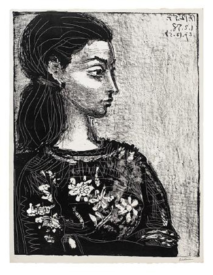 Femme au corsage à fleurs by Pablo Picasso