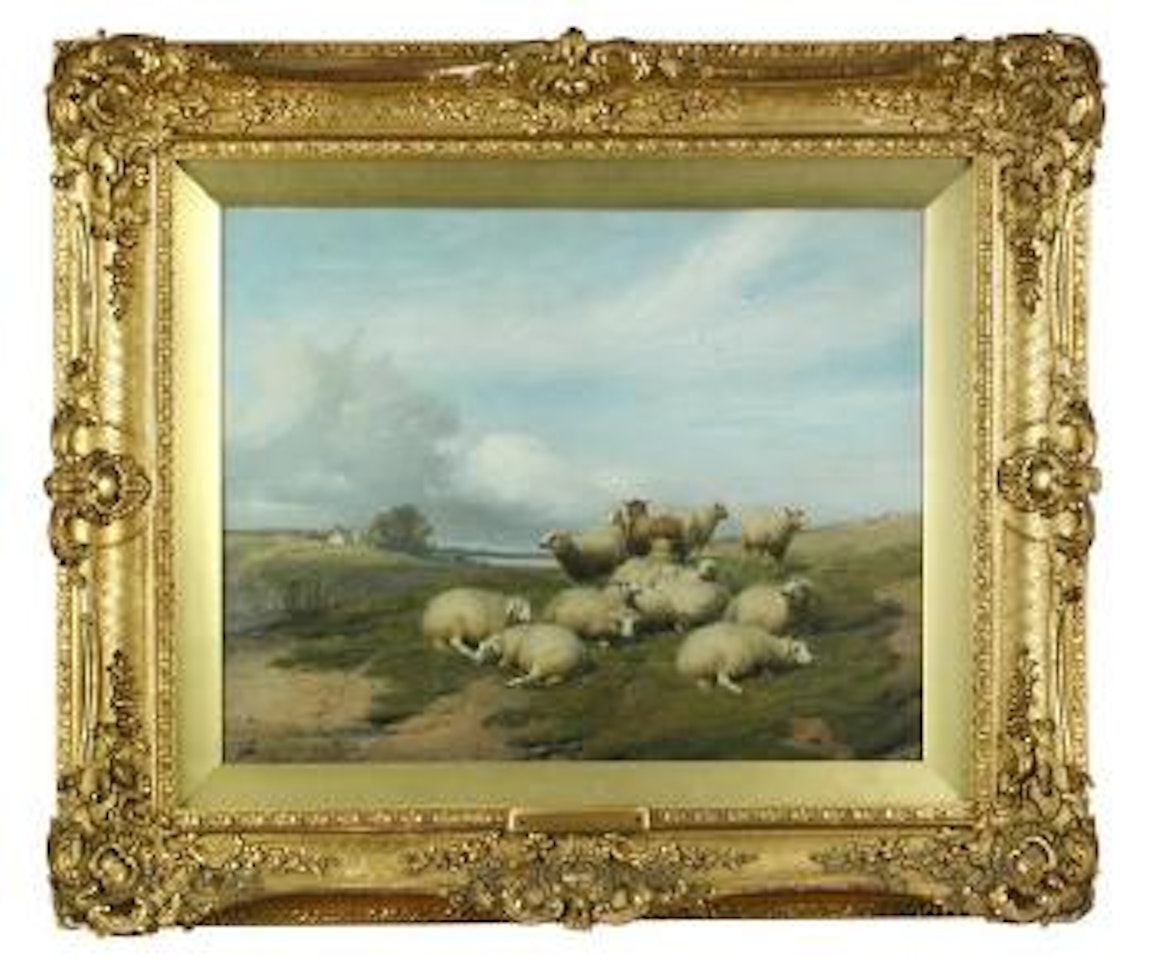 Sheep in a landscape by Thomas Sidney Cooper