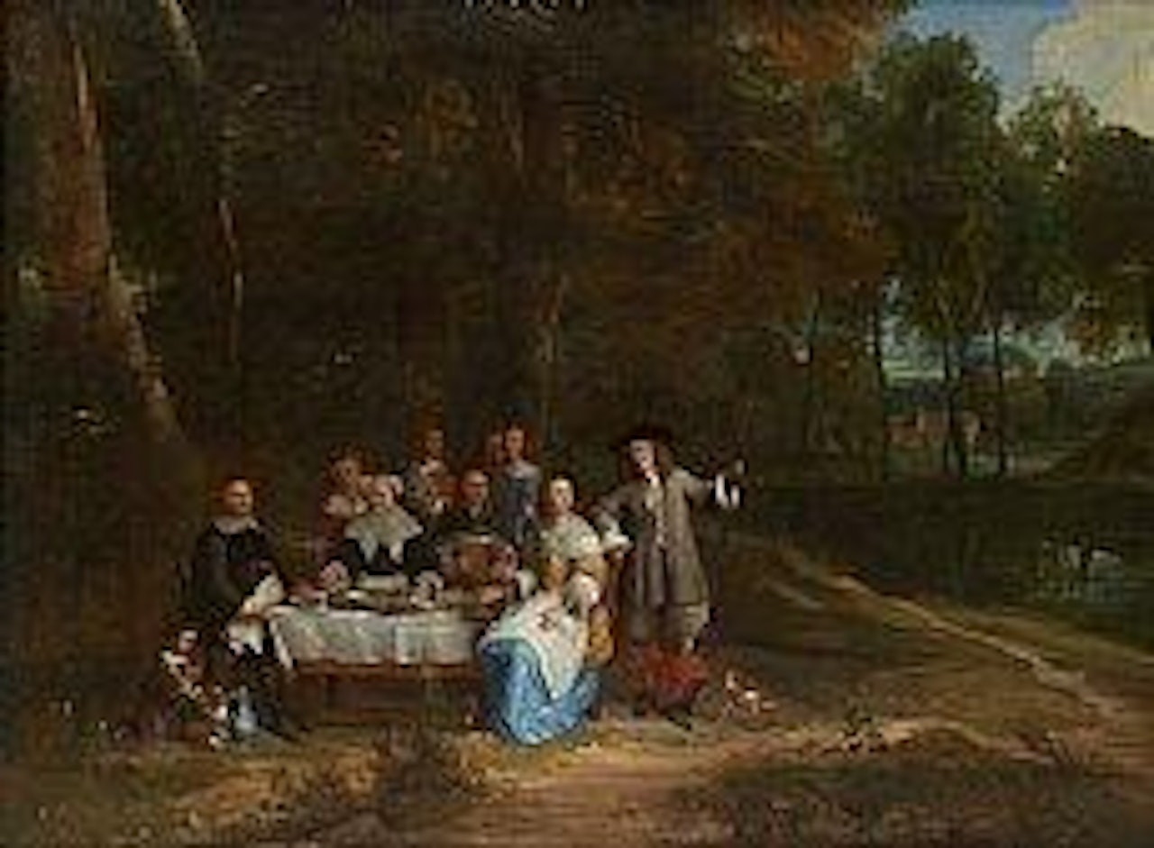Le repas en famille en lisière de la forêt by Dutch School