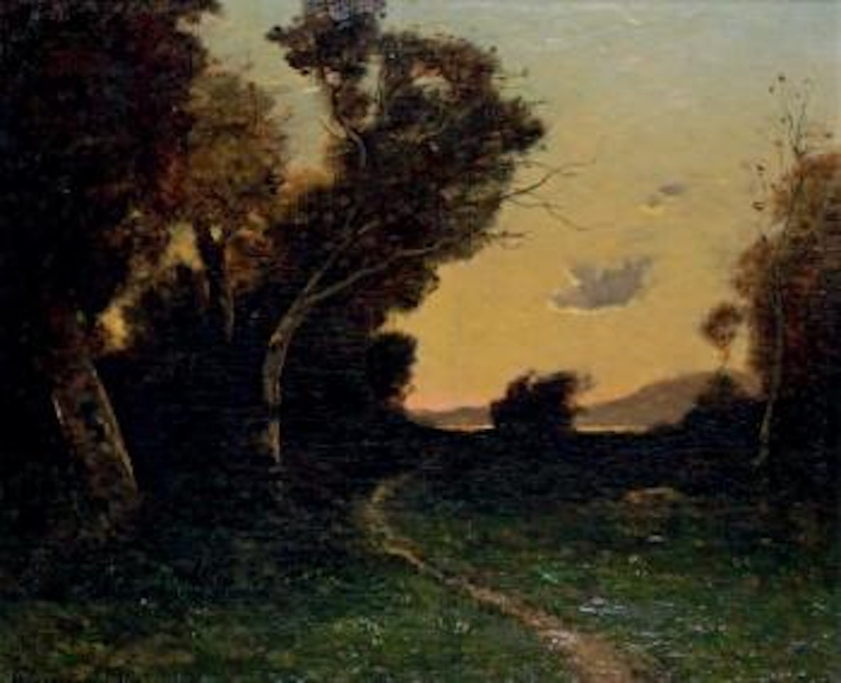 Crépuscule sur le chemin by Henri Harpignies