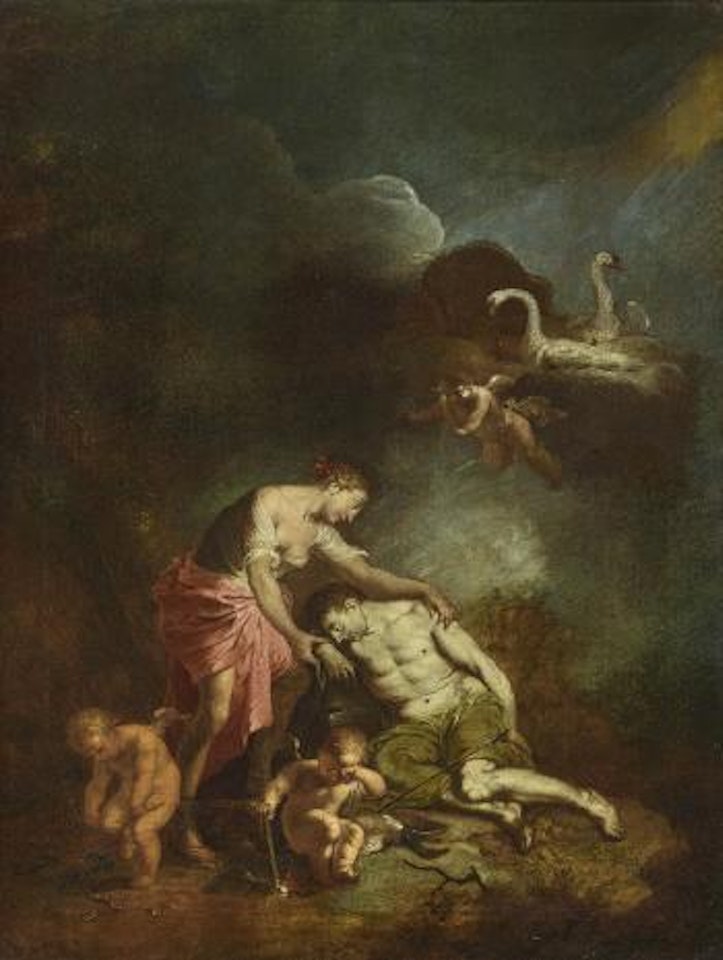 Geburt des Adonis; Venus beklagt den Tod des Adonis by Januarius Johann Rasso Zick