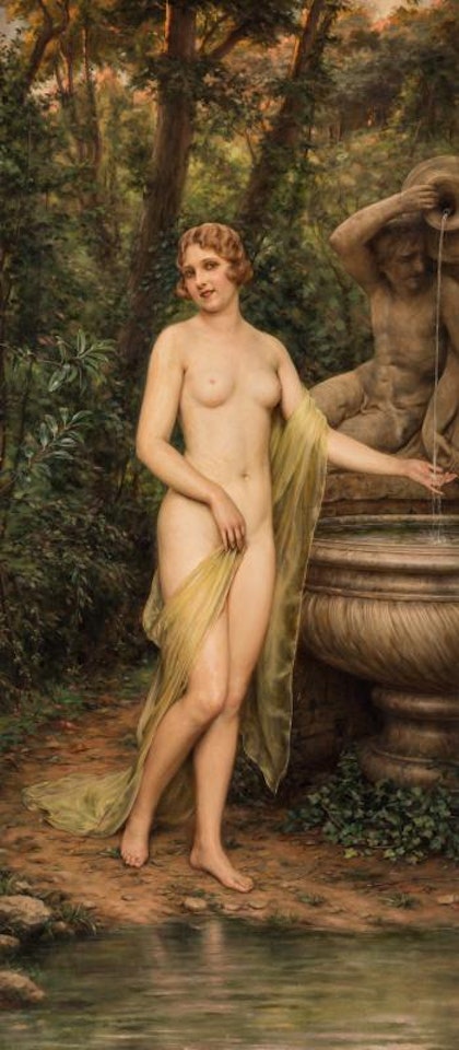Maiden by the fountain by Frédéric Soulacroix