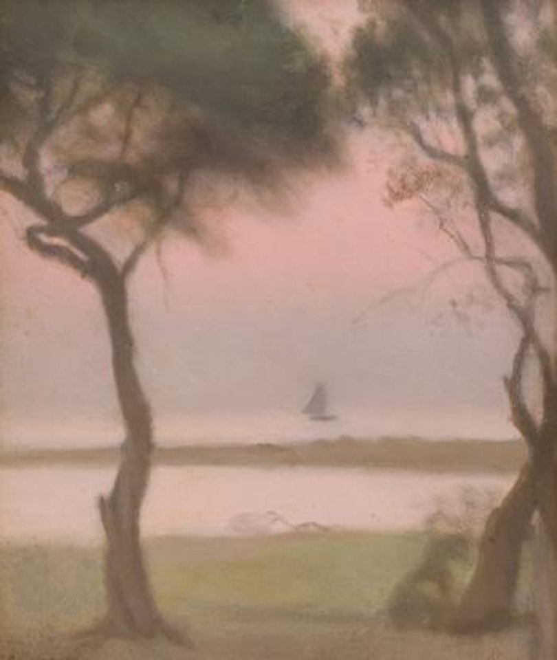 Yacht at Sunset by Clarice Beckett