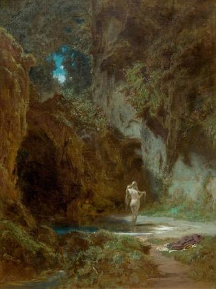 Badende Nymphe (Bathing nymphs) by Carl Spitzweg
